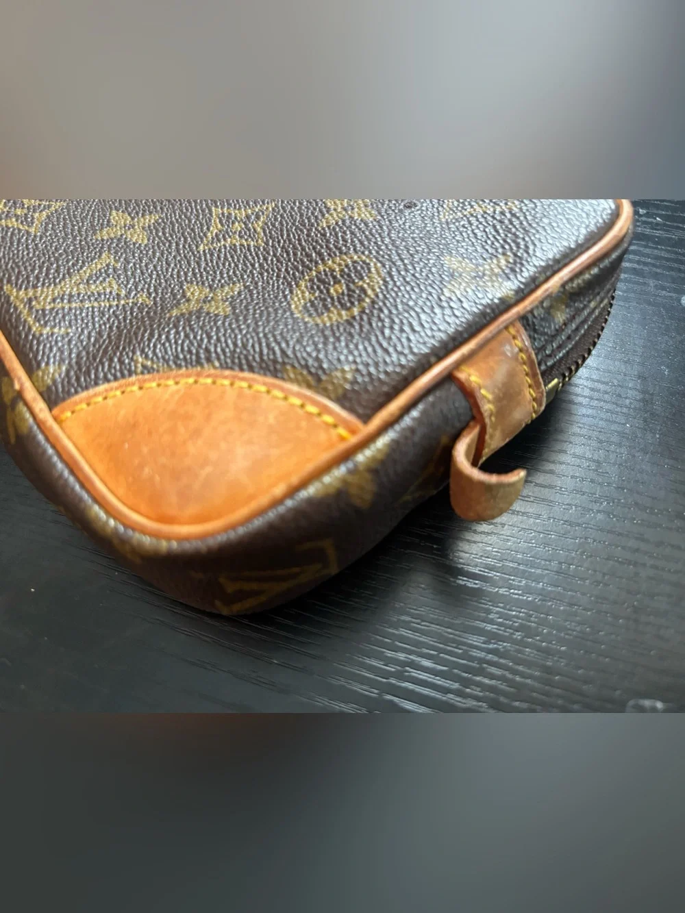 Auth Louis Vuitton Marly Dragonne GM Monogram Canvas Clutch Wristlet Bag Vintage